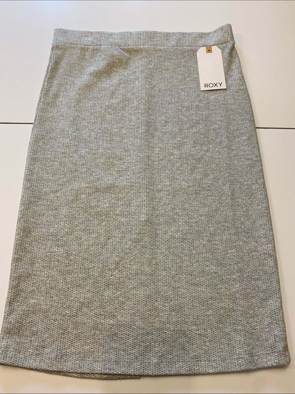 Roxy Heather Gray Ribbed Pencil Skirt